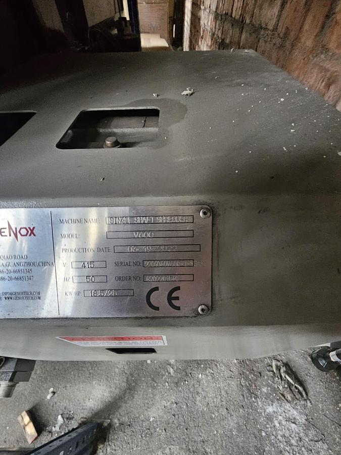 Used 2022 Genox V600 Single-shaft Shredder
