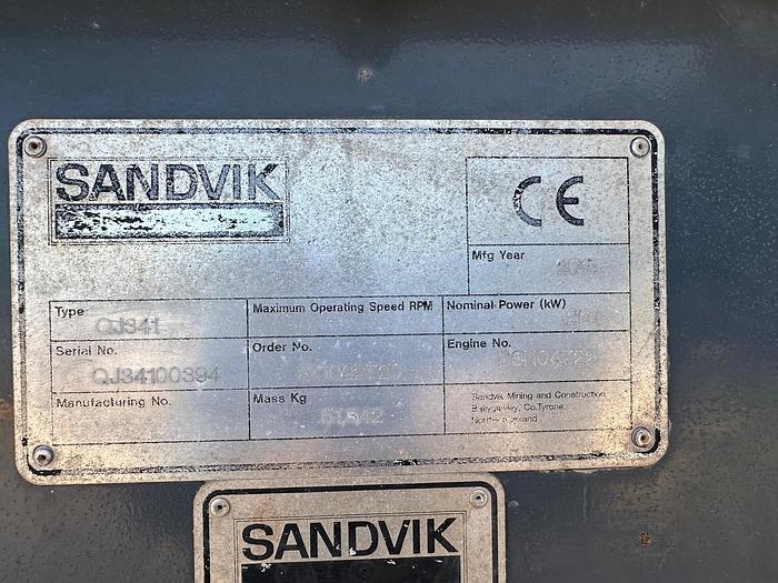 Used 2015 Sandvik QJ341 Jaw Crusher