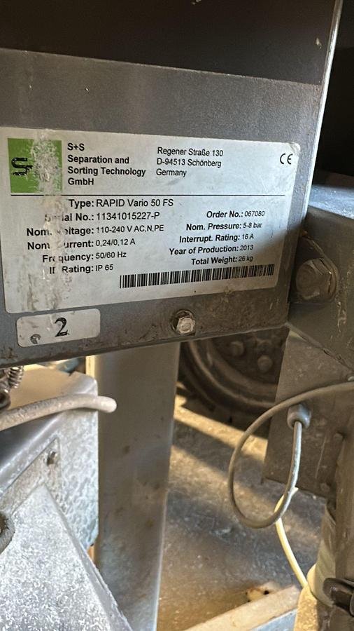 Used 2013 S+S RAPID Vario 50 FS Metal Separator 