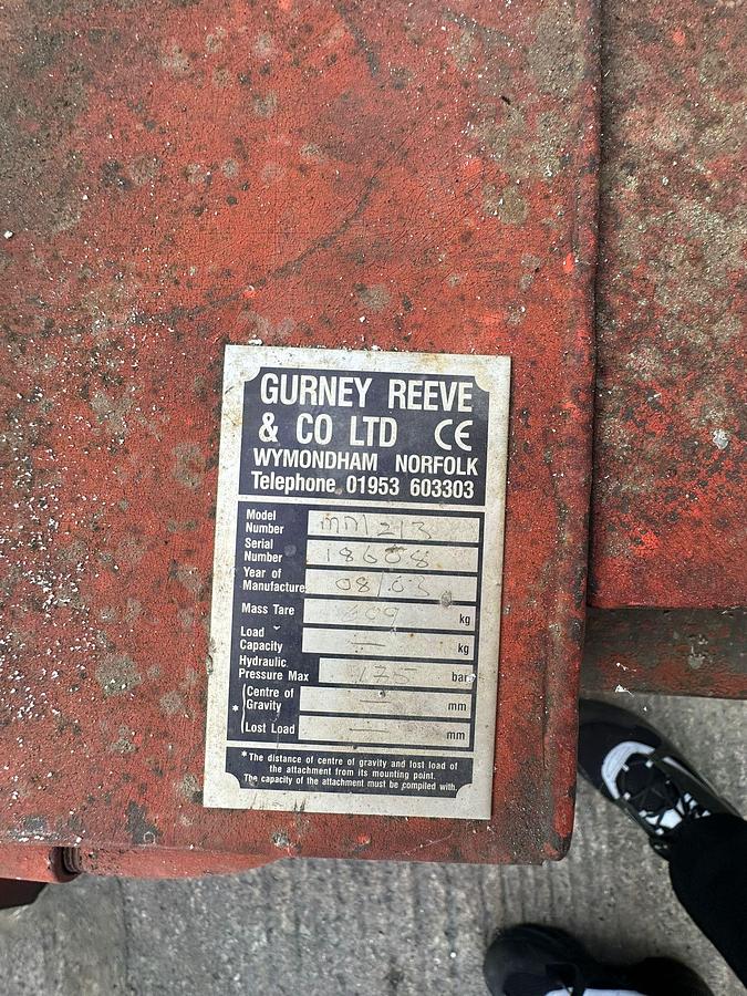 Used 2003 GURNEY REEVE & CO Hydraulic Sweeper CollectorMM213