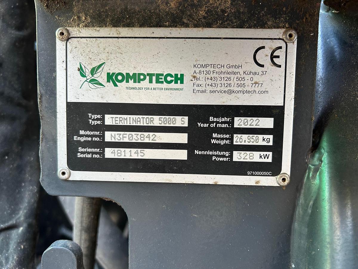 Used 2022 Komptech Terminator 5000 Tracked Shredder