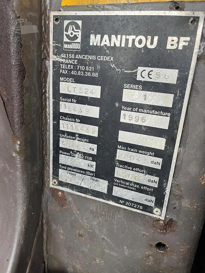 Used 2016 Manitou MLT524 Telehandler