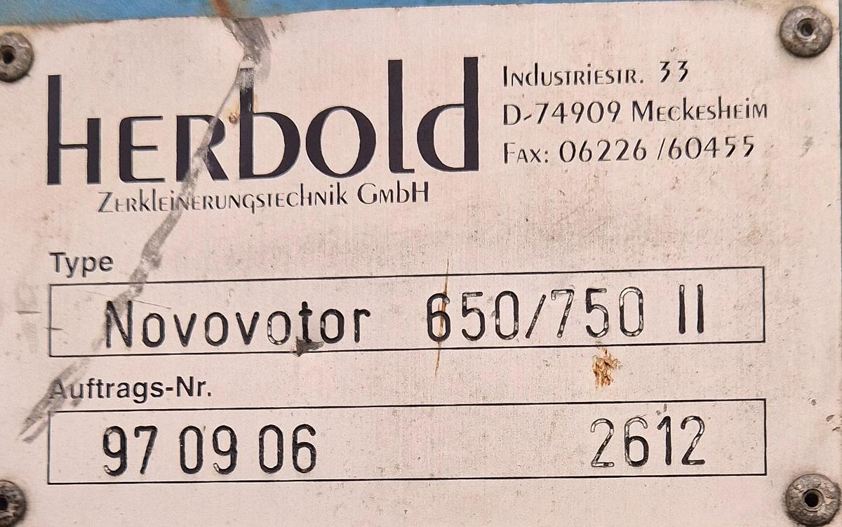 Used Herbold 650/750 hammer mill