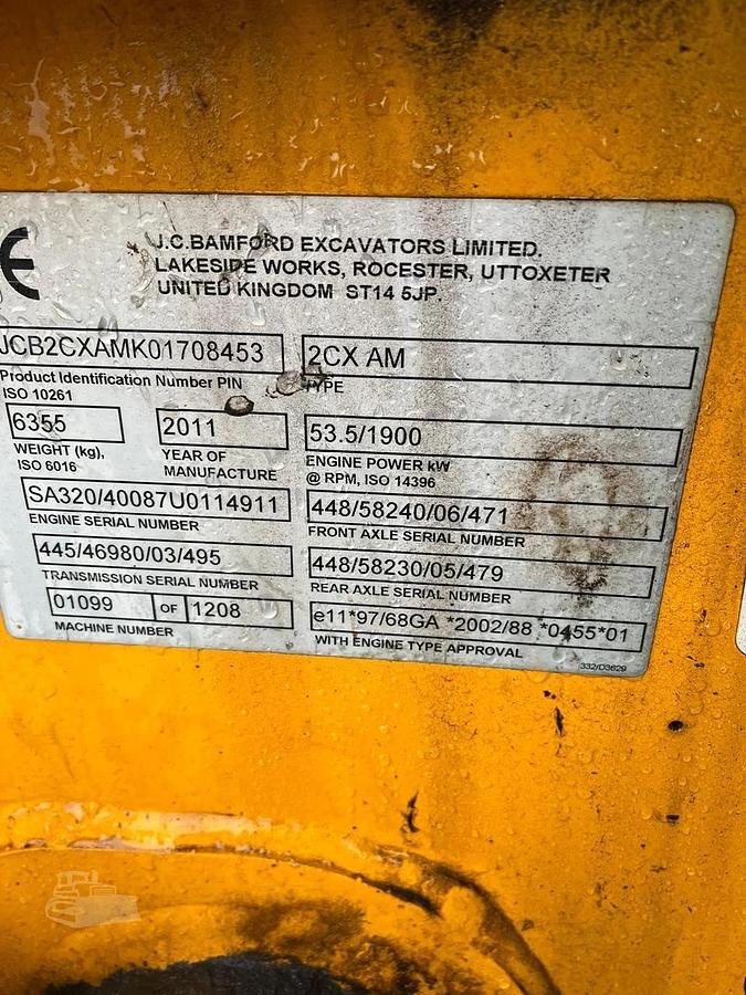 Used 2011 JCB 2CX Airmaster Wheel Wheeled Loader