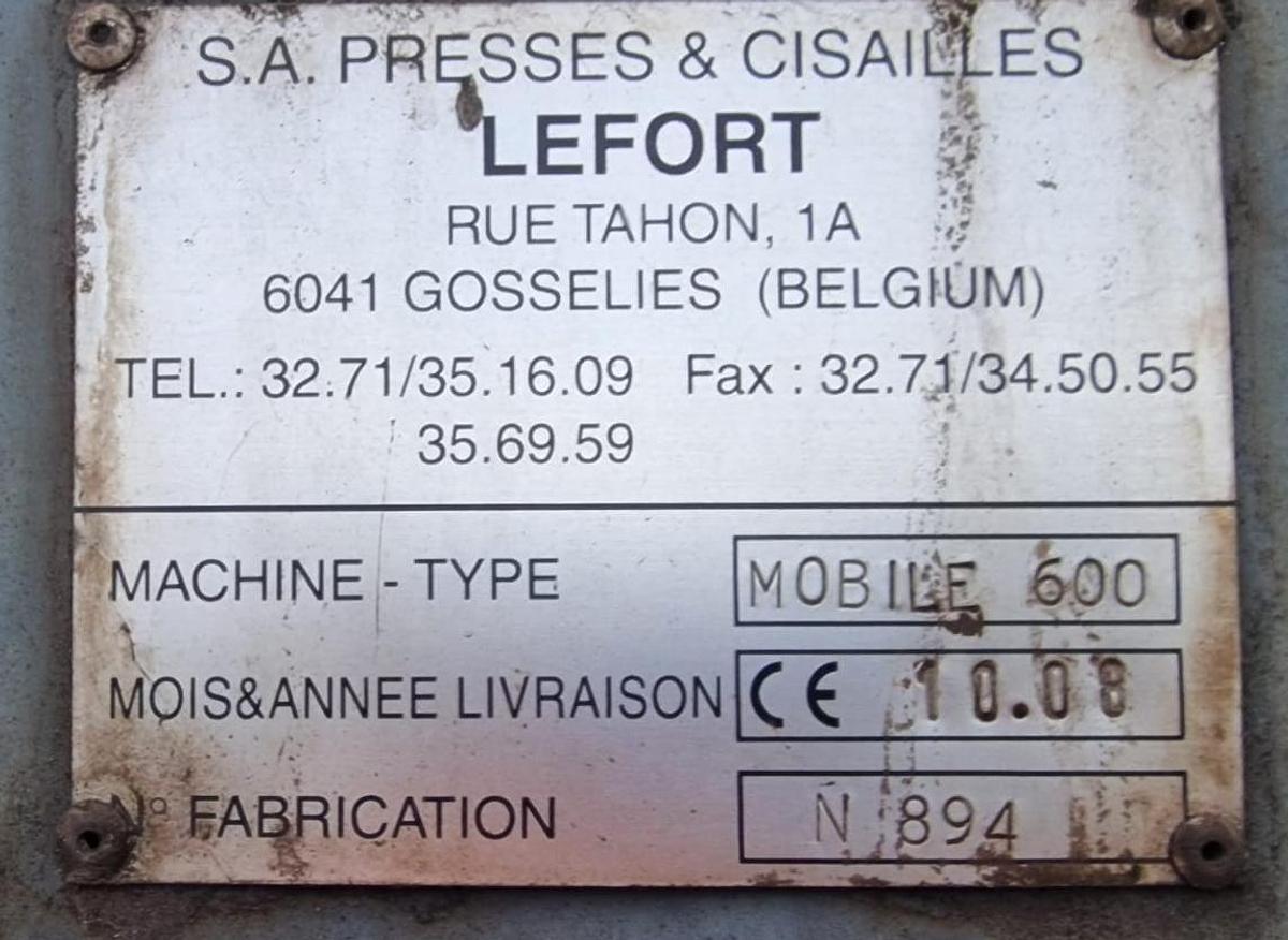 Used 2008 Lefort Mobile 600 Shear Baler