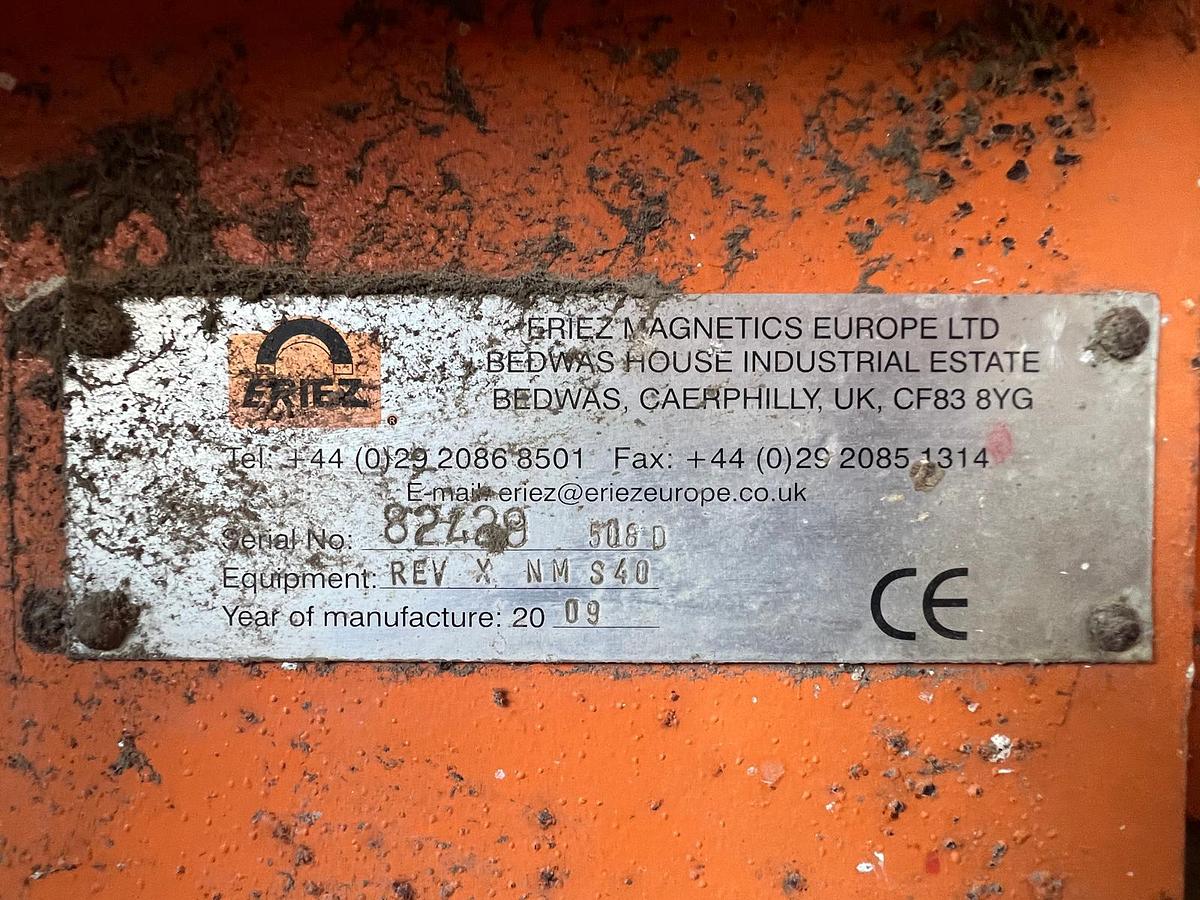 Used 2009 Eriez REV X NM S40 Eddy Current Separator (ECS) and RR Magnetic Drum Separator 