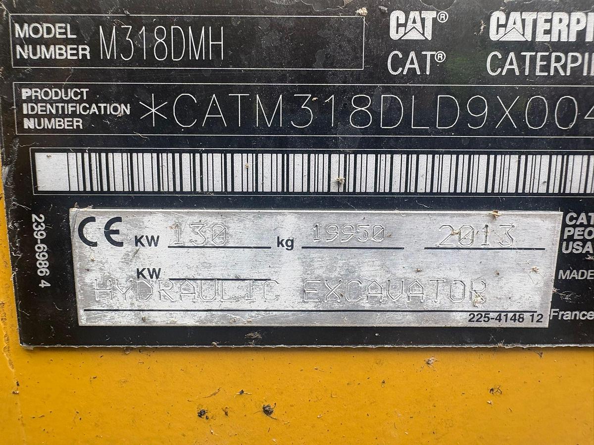 Used 2013 CAT Caterpillar M318D MH Wheeled Excavator 
