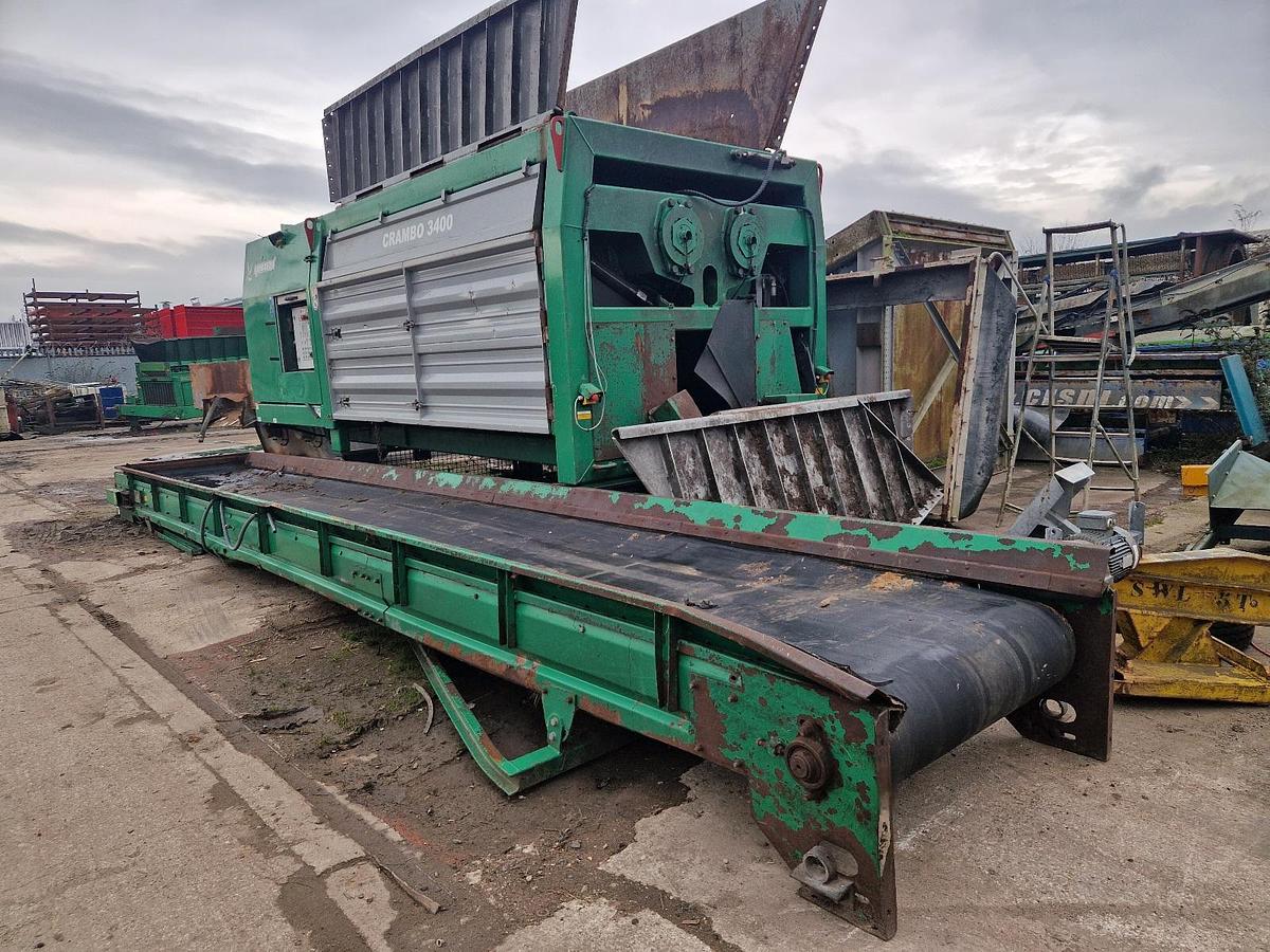 Used 2008 Komptech Crambo 3400 E Electric Twin-shaft Slow-speed Static Shredder
