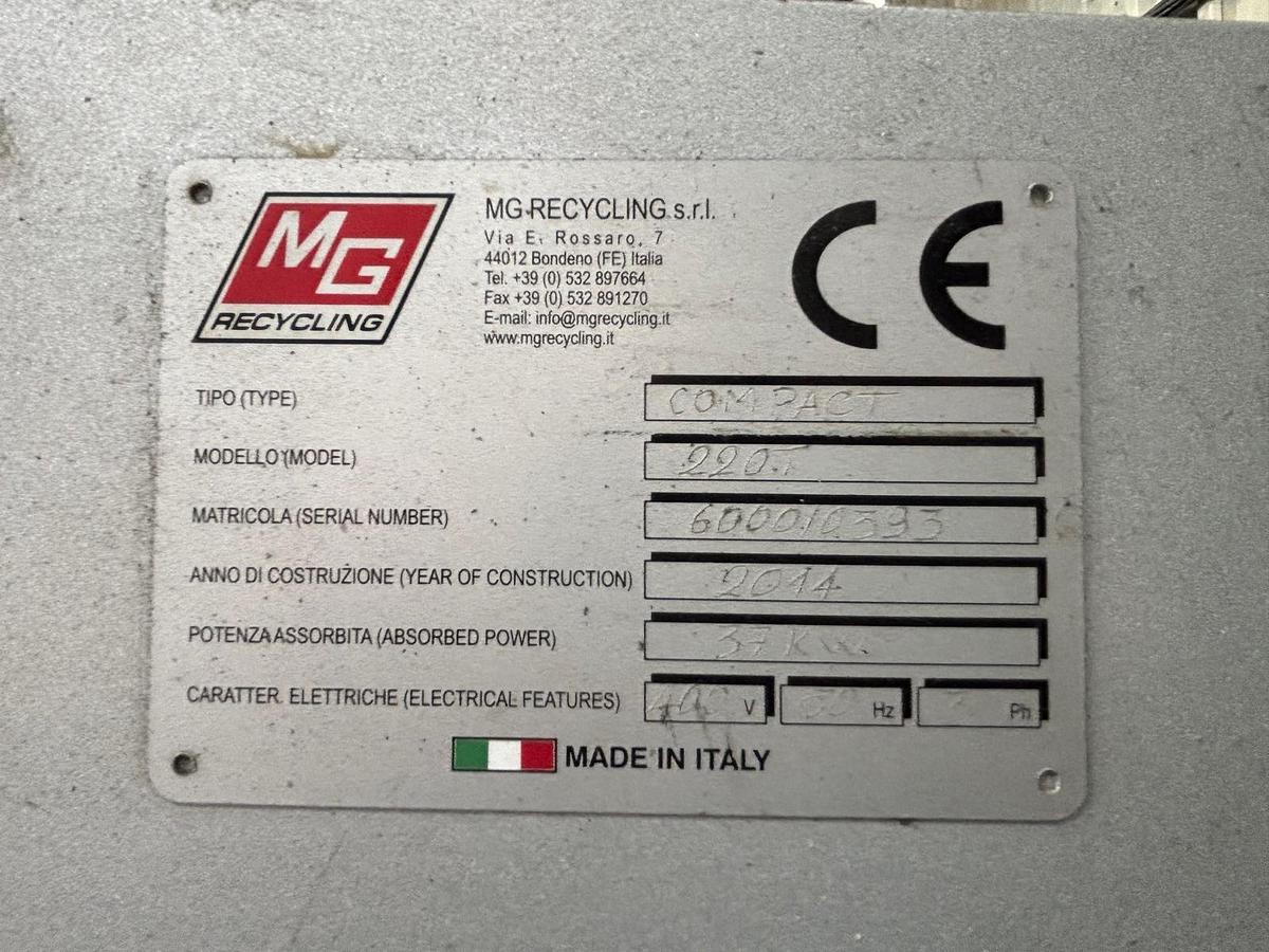 Used 2014 MG Recycling 220T Cable Granulator