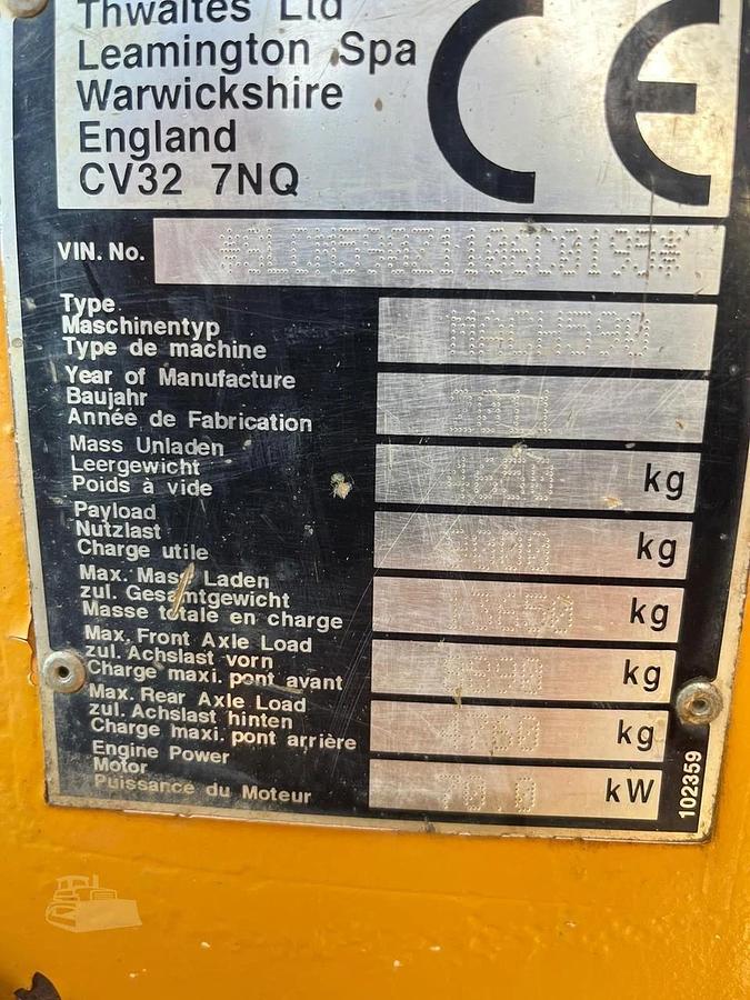 Used 2011 Thwaites MACH590 Dumper Truck