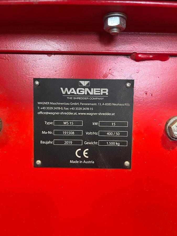 Used 2019 Wagner WS11-15 Single-shaft Shredder W/McIntyre Compact 150T Cable Granulator & Conveyor