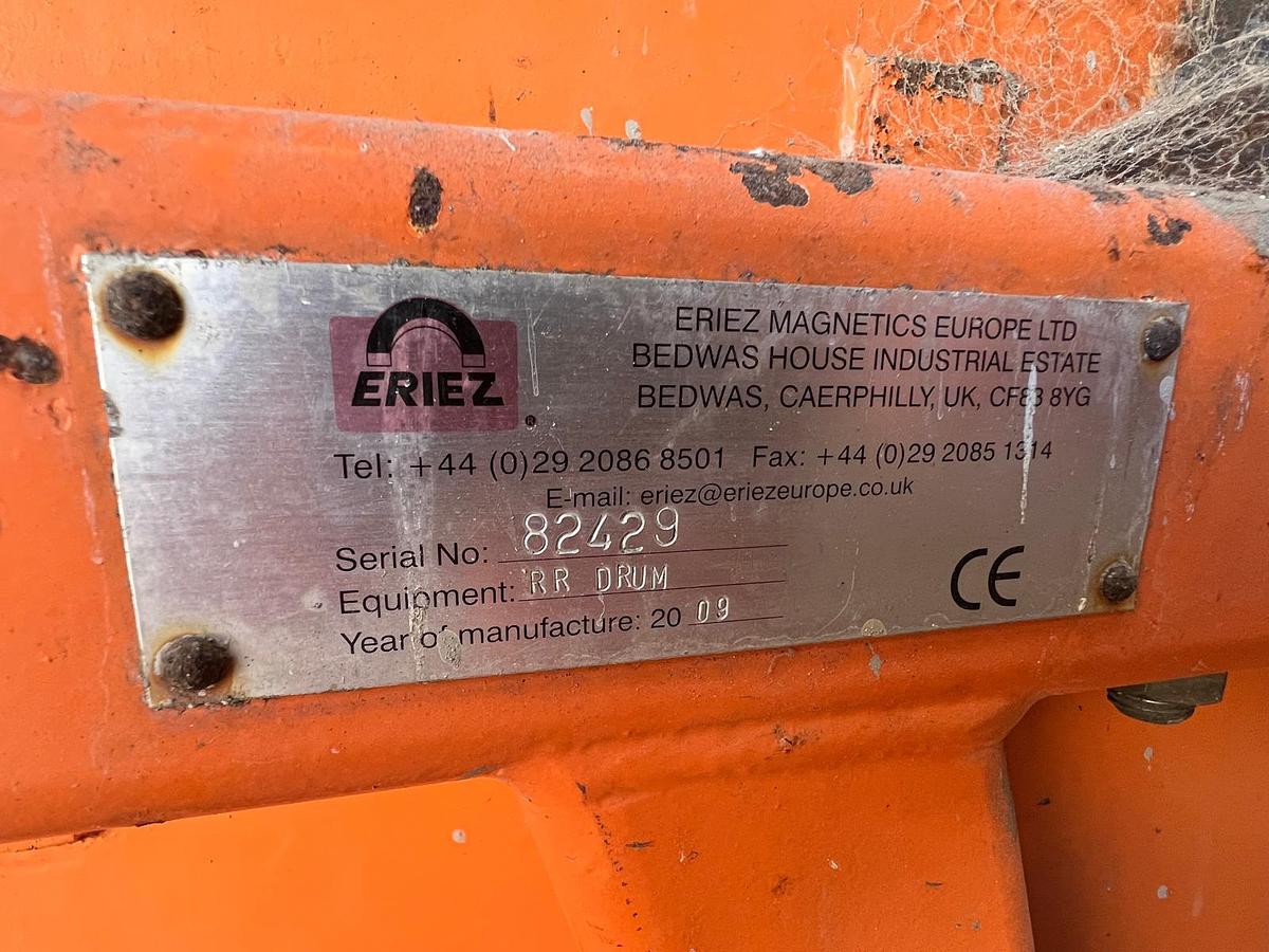 Used 2009 Eriez REV X NM S40 Eddy Current Separator (ECS) and RR Magnetic Drum Separator 