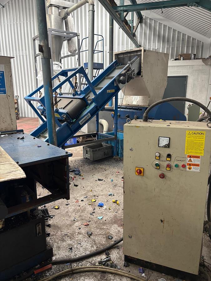 Used 2016 3E Machinery WT40100 PC4280R Single-shaft Shredder & Granulator Full Plant