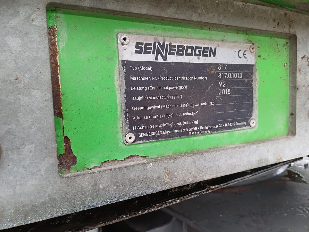 Used 2018 SENNEBOGEN 817 E Compact Waste Material Handler 