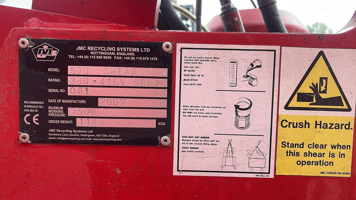 Used 2007 JMC McIntyre 500 Alligator Shear