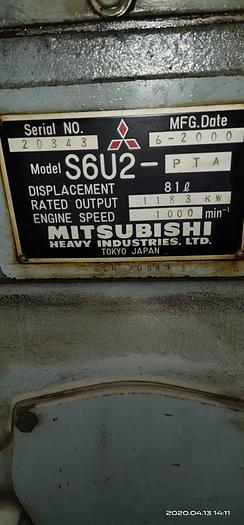 Used Mitsubishi S6U2-PTA x 3 generators 50 Hz with Low working hours