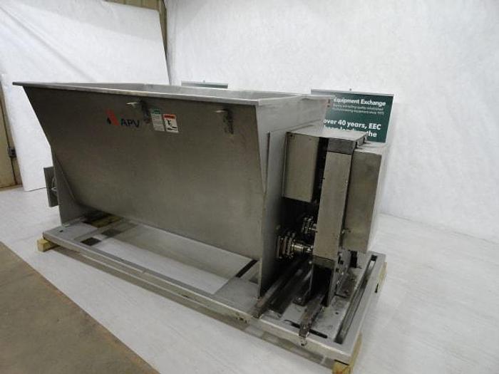 Used APV Dual Screw Load Hopper, dual 12" augers and anti-bridge agitator