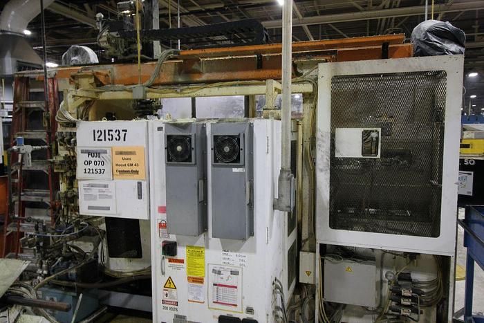 Used FUJI ANS-320TTS TWIN TURRET CNC LATHE WITH ROBOT LOAD/UNLOAD AND STOCKER TABLES