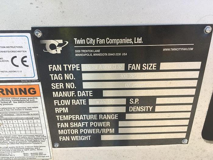 Used Unused Twin City Size 921 carbon steel blower