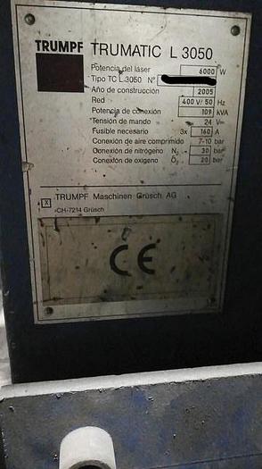 Used 2005 TRUMPF Trumatic L3050 6KW