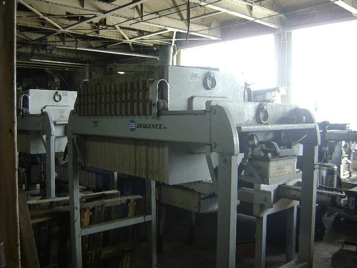Used 5 CU. FT. 630 MM DIAGENEX FILTER PRESS – C.G.R. – AUTOMATIC – #6618