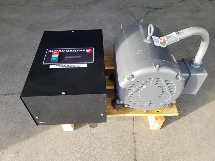 Used American Rotary AR-10 General Purpose Rotary Phase Converter, Starts 10HP largest motor, 20HP combined