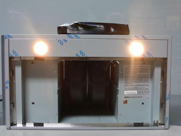 Used Zephyr Essentials Europa ZRVM90AGG 36 Inch Wall Mount Chimney Pro Range Hood