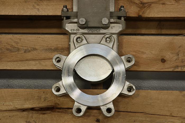 Unused Orbinox 4" Air Operated Knife Gate Valve #44252