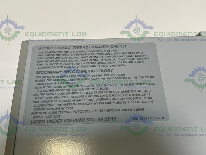 Used Labconco  302611100 Class II Type A2 Purifier 6 Ft Biological Safety Cabinet 115V