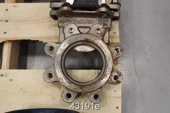 Used Dezurik 4" Hand Operated Knife Gate Valve #43191