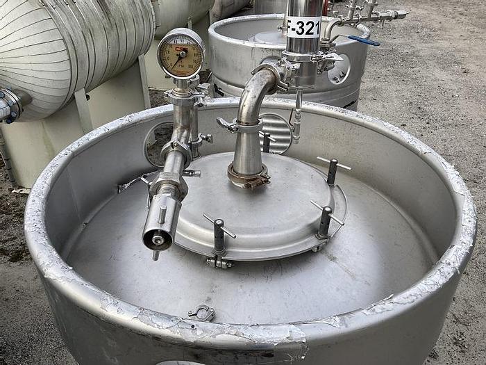 Used Sharpsville Container approximately 200 gallon/800 liter stainless steel portable tank