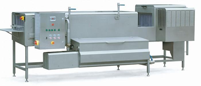 Roser Model TL-335-PS-13673 (500/hour) Crate Tunnel Washer With Blow Off and Electrical Heating