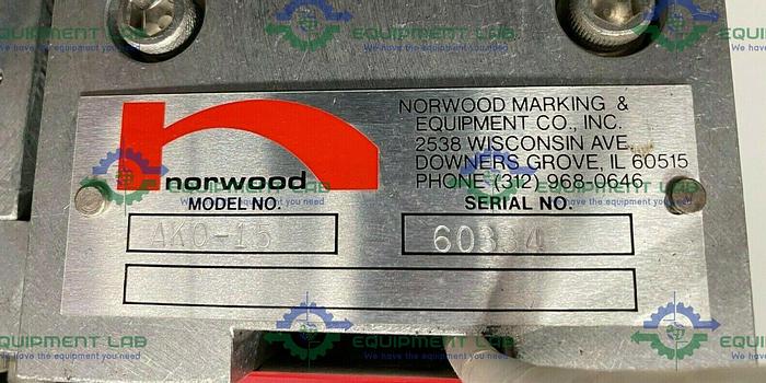 Used Norwood AK0-15 & L.I.S-404 Stainless Steel Hot Stamping Printer w/ Stamping Dies