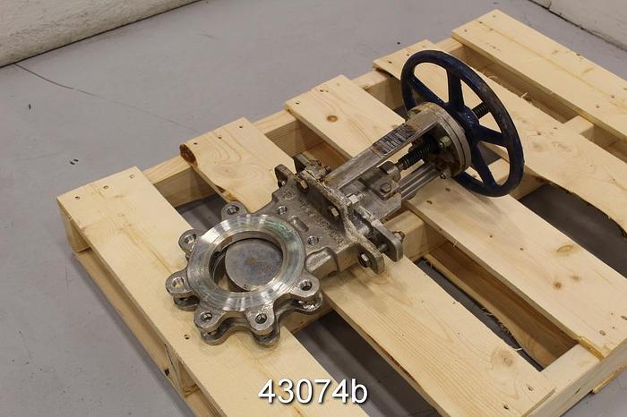Used Flow Control Components 4" Hand Operated Knife Gate Valve #43074