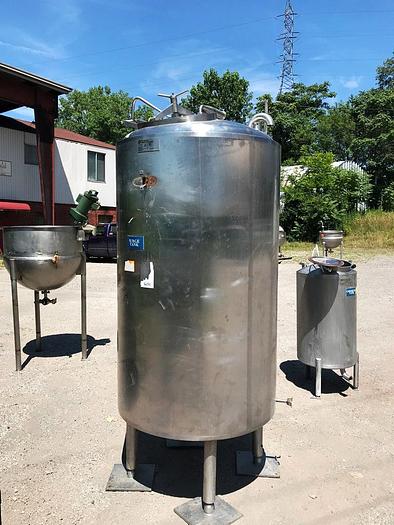 350 Gal Jacketed Vertical Stainless Steel Tank