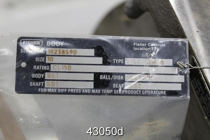 Unused Fisher V150 Series B 10" Vee-Ball Valve Body #43050