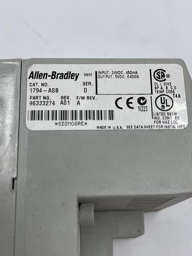 Used Allen-Bradley 1794-ASB SER D