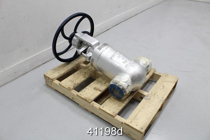Used Powell 4" Hand Operated Globe Valve, WCB Body #41198