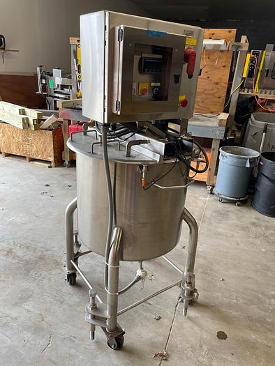 Used 50 Gallon Custom Stainless Steel Mix Tank With Agitation