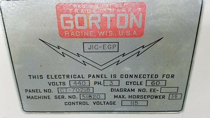 Used Gorton Large Bed Pantograph JIC-EGP Milling Machine with Many Brass Font Patterns RARE 220V 3 Phase