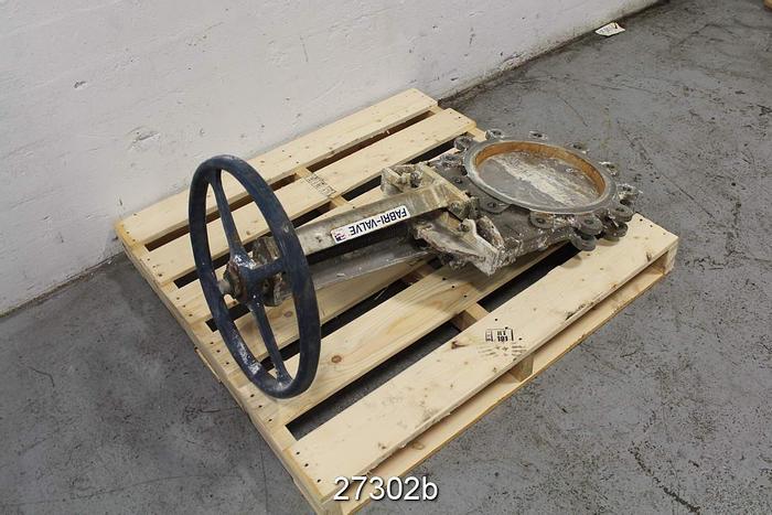 Used Fabri  14" Hand Operated Knife Gate Valve, Stainless Steel Body And Seat #27302