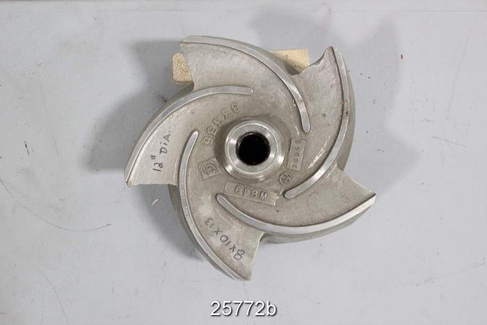 Used Goulds 3196 Impeller, Goulds 3196, 8X10X13, 5-Vane, 12" Diameter Impeller, Stainless Steel, Casting Number 63335 #25772