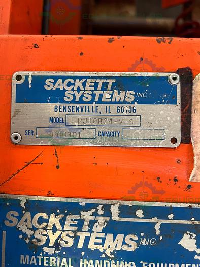 Used Sackett Systems  PJTCB24-V-S Pallet Jack Transfer Cart w/ Raymonf Pallet Jack