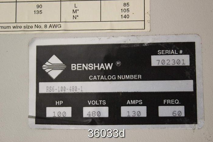 Used Benshaw RS6-100-480-1 Soft Starter with Controls #36033