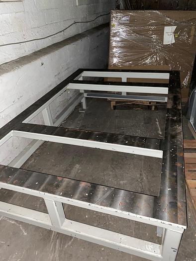 Used 110" L x 70" W x 32" H Layout Table Frame Custom Made