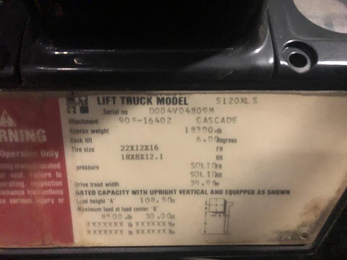 Used 12,000 POUND HYSTER ROLL CLAMP TRUCK MODEL S120XLS