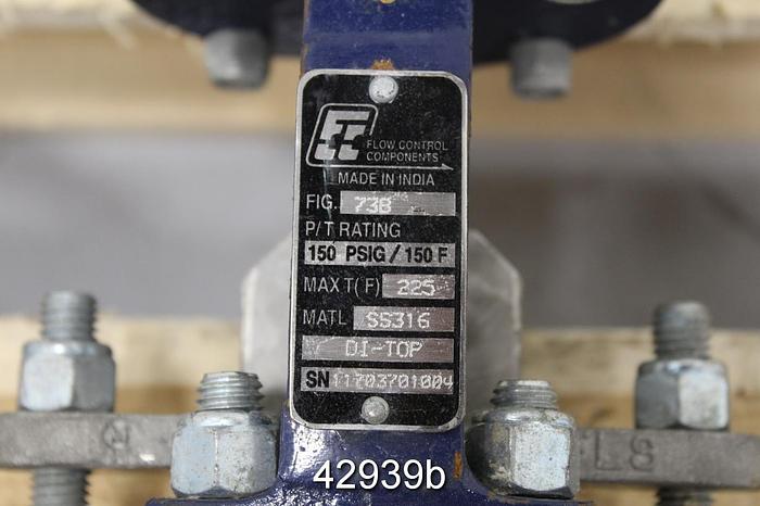 Used Flow Control Components 2" Hand Operated Knife Gate Valve #42939