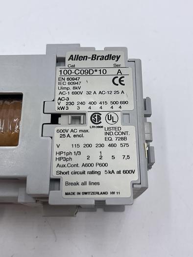 Used Allen-Bradley 100-C09D*10 Ser A