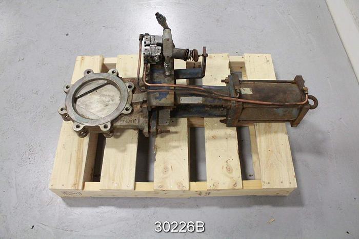 Used Fabri 8" Air Operated V-Port Knife Gate Valve (Stainless Steel) #30226