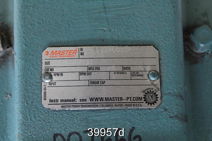 Used Master Gear Drive 192/1 Ratio #39957